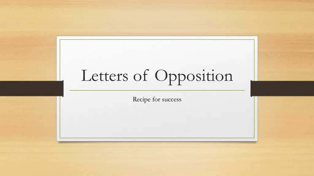 letters of opposition