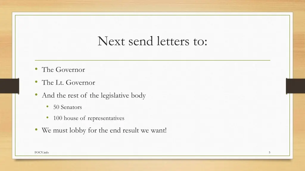next send letters to