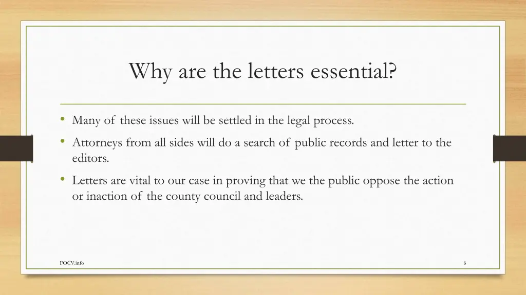 why are the letters essential