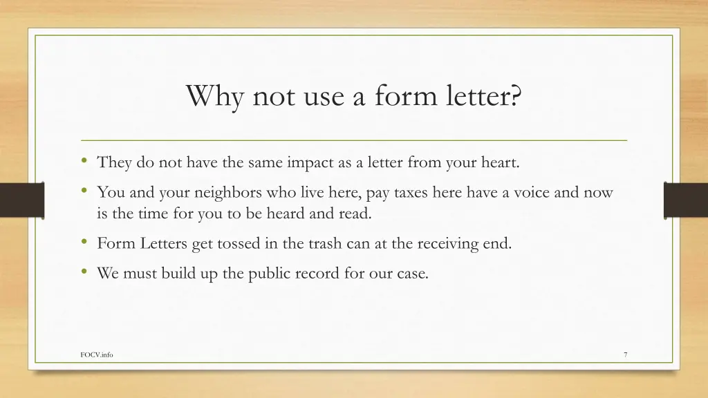 why not use a form letter