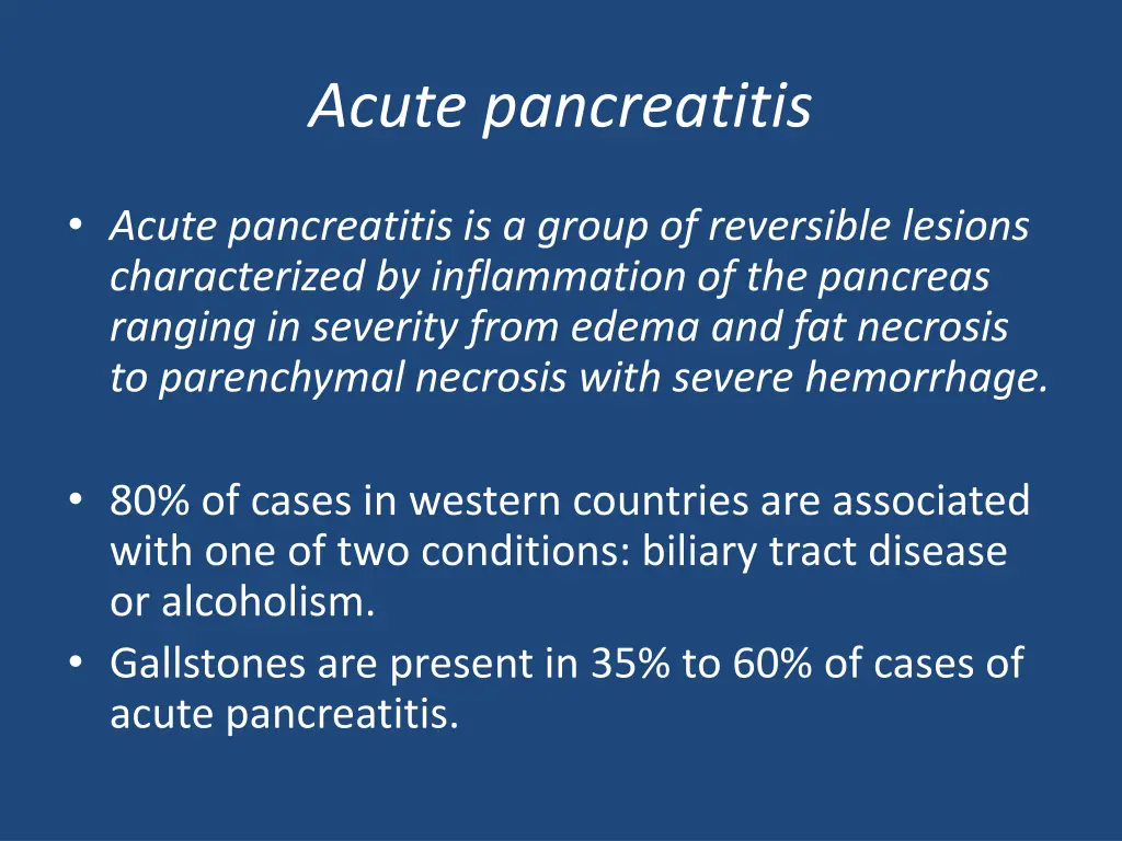 acute pancreatitis