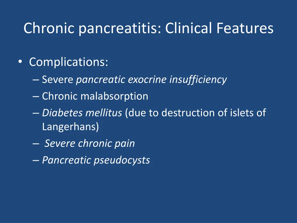 chronic pancreatitis clinical features 1