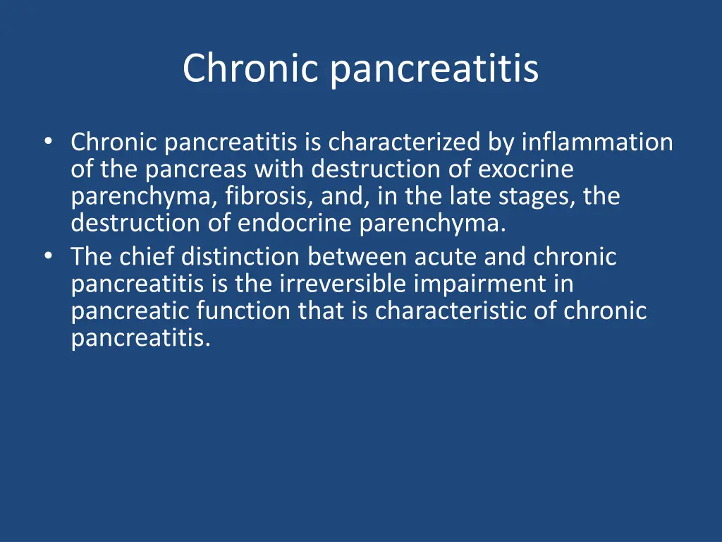 chronic pancreatitis