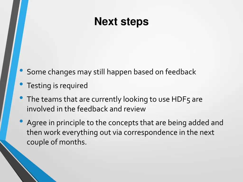 next steps