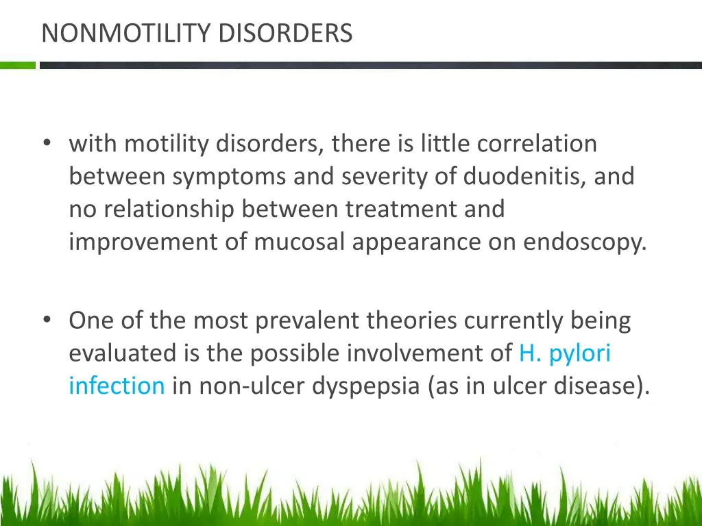 nonmotility disorders