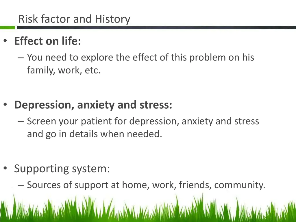 risk factor and history 2