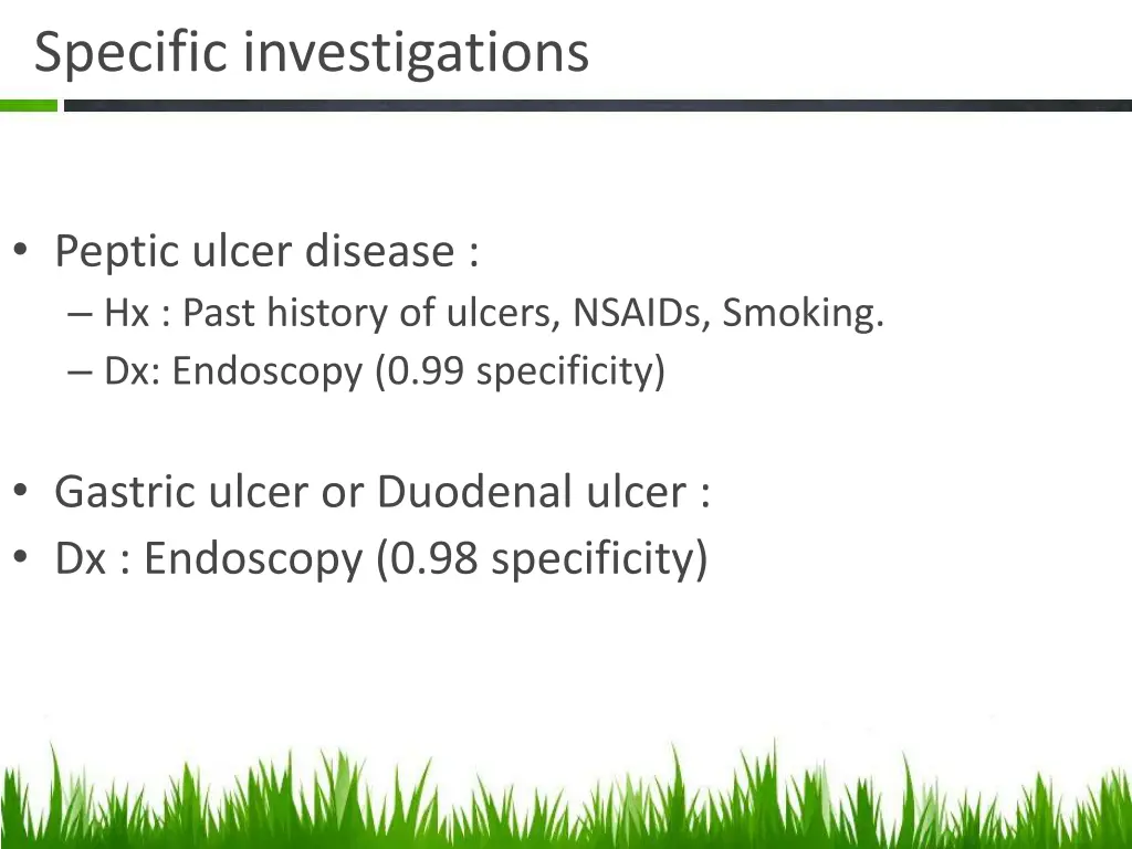 specific investigations 1