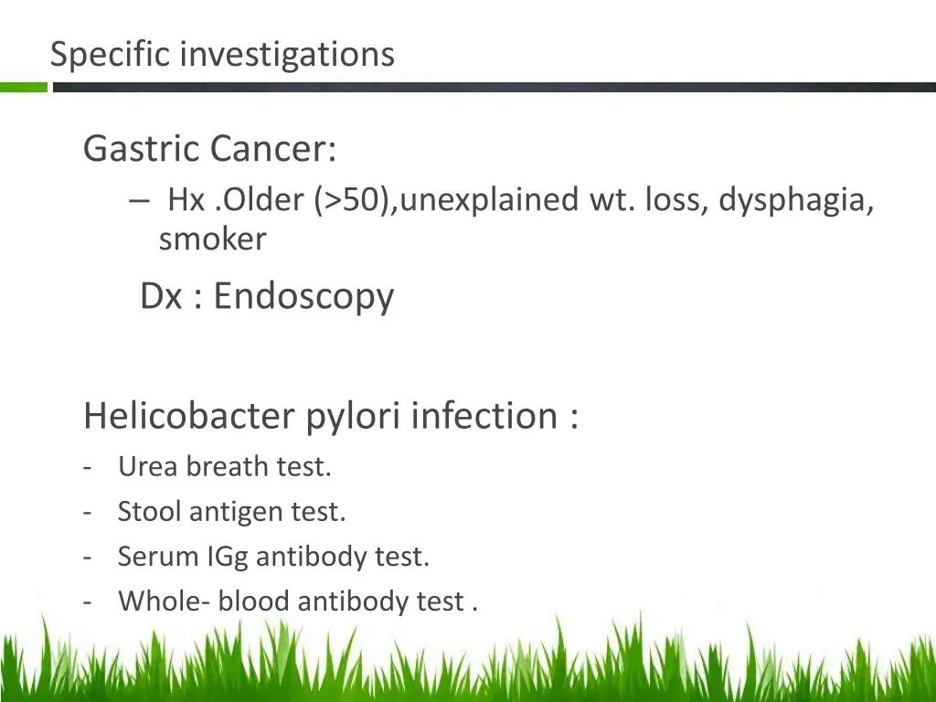 specific investigations 3