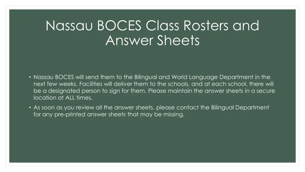 nassau boces class rosters and answer sheets