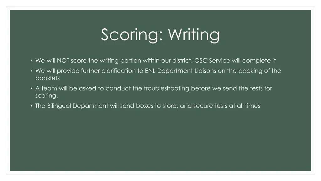 scoring writing