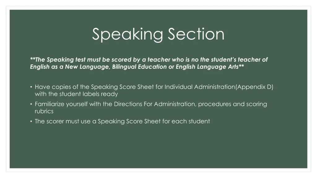 speaking section
