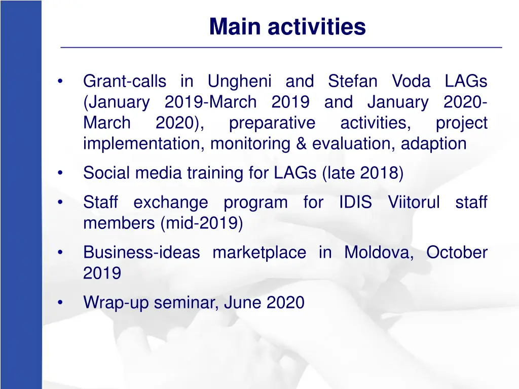 main activities