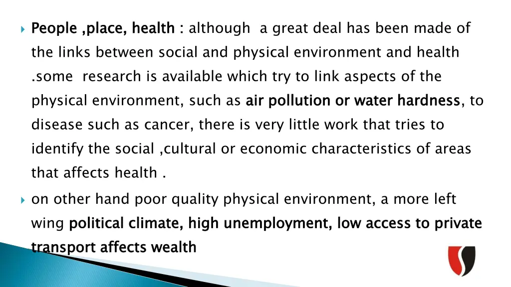 people place health the links between social