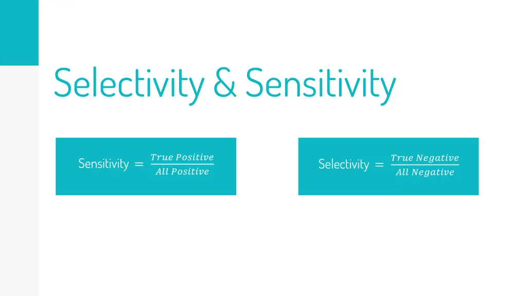 selectivity sensitivity
