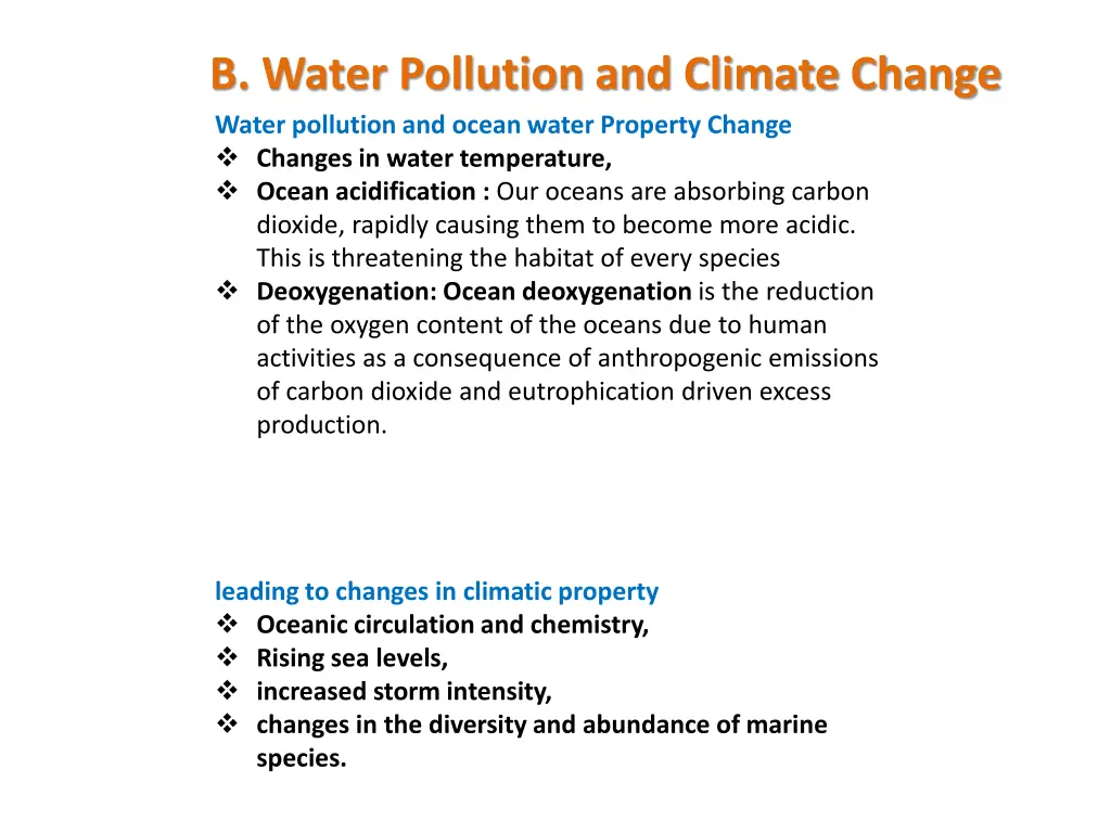 b water pollution and climate change water