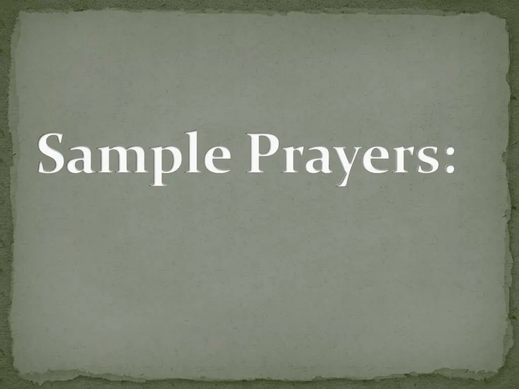sample prayers