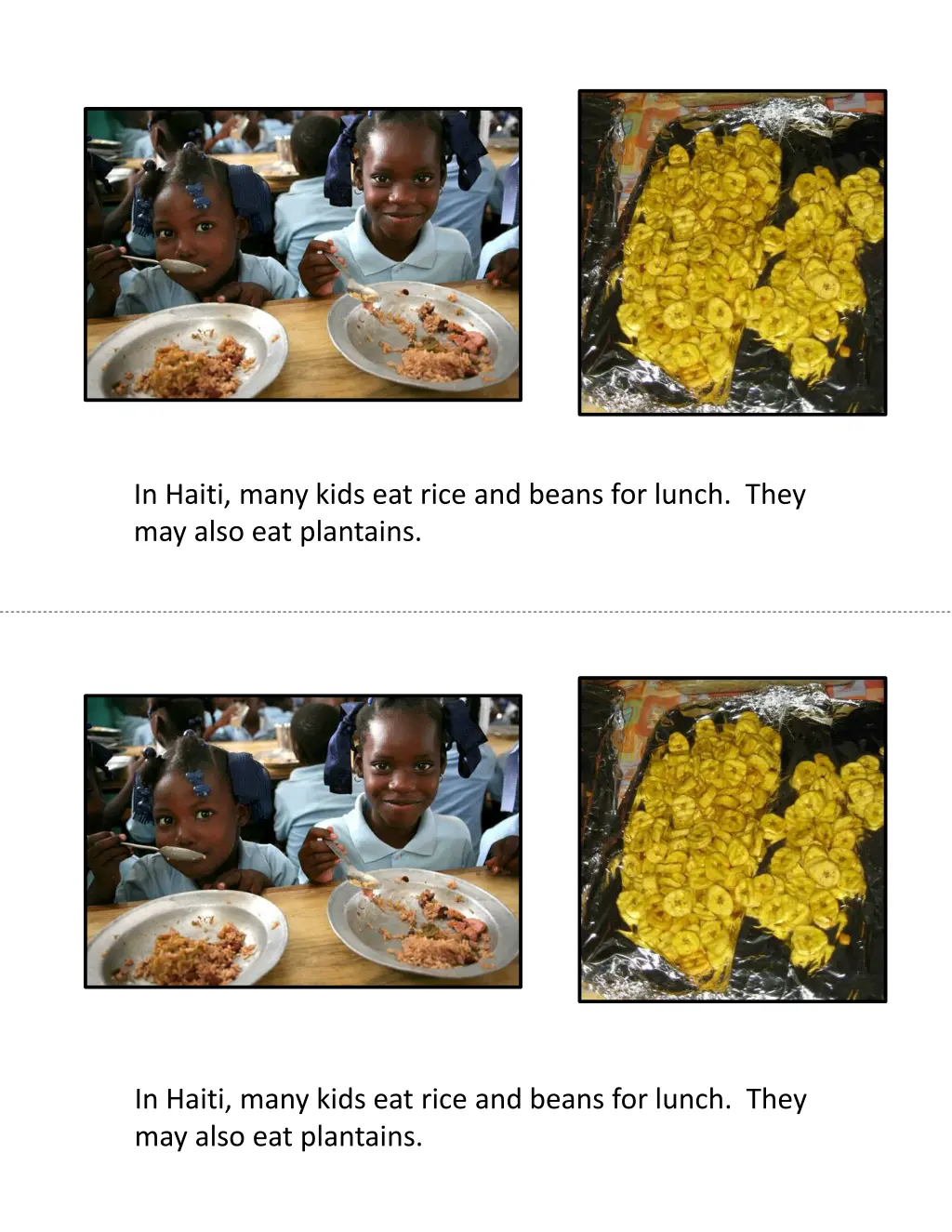 in haiti many kids eat rice and beans for lunch