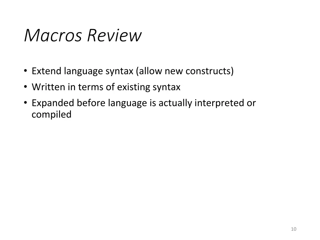 macros review