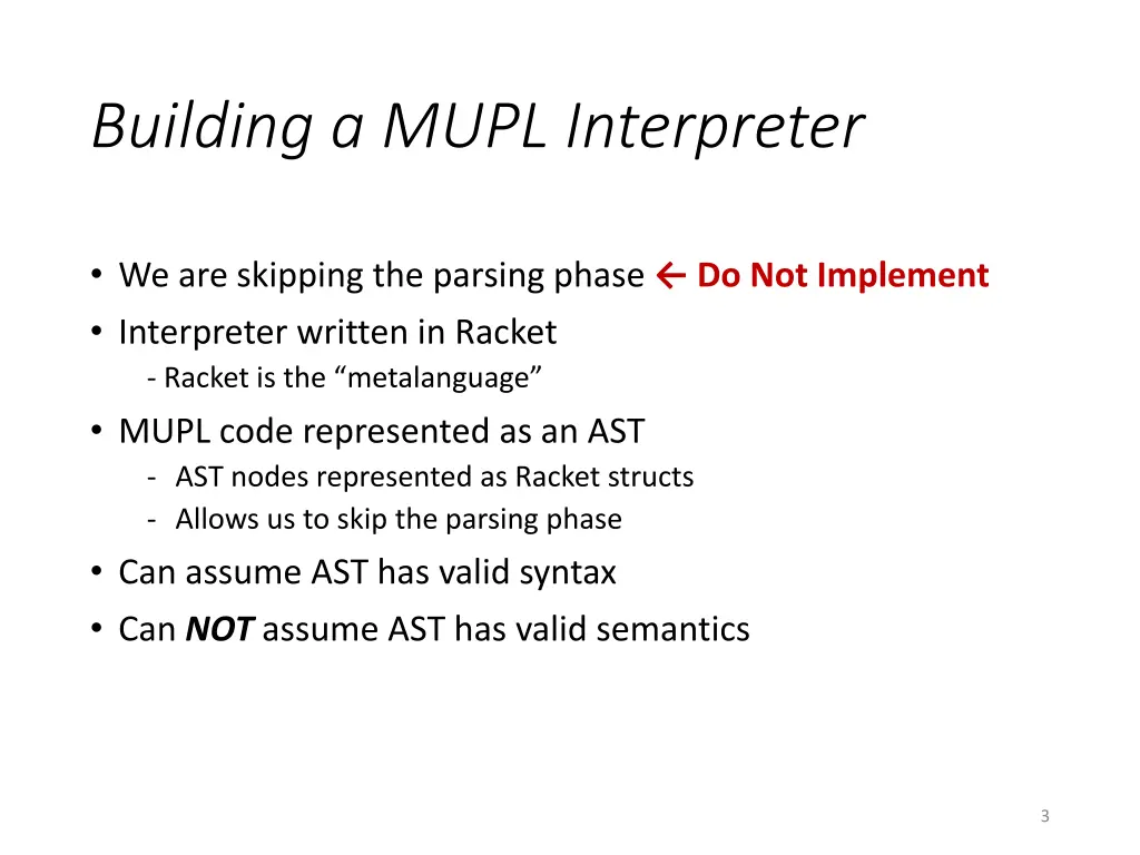 building a mupl interpreter