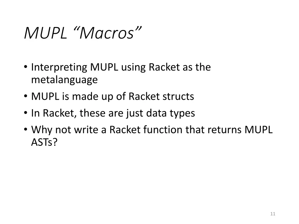 mupl macros