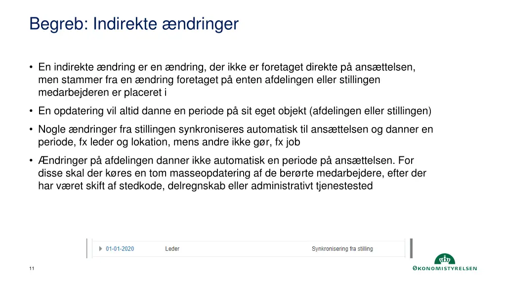 begreb indirekte ndringer