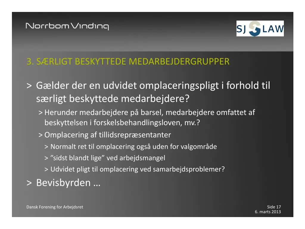 3 s rligt beskyttede medarbejdergrupper