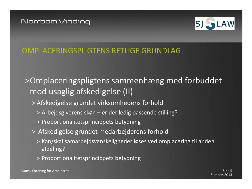 omplaceringspligtens retlige grundlag 1