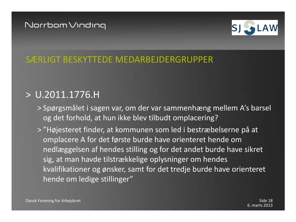 s rligt beskyttede medarbejdergrupper