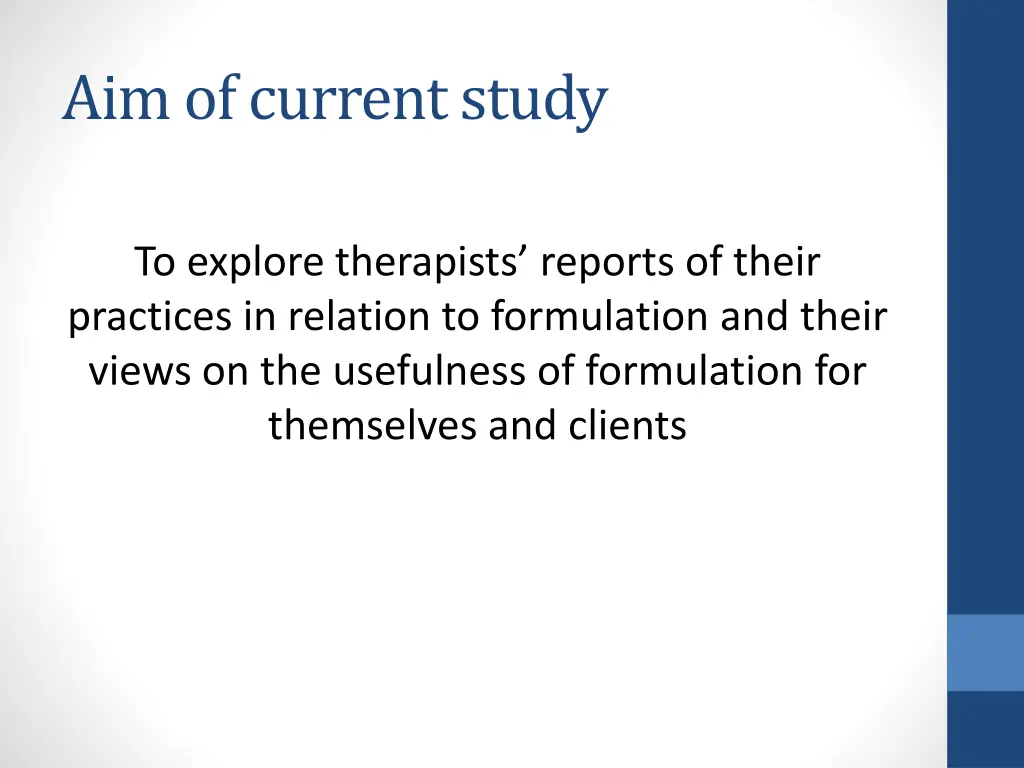 aim of current study