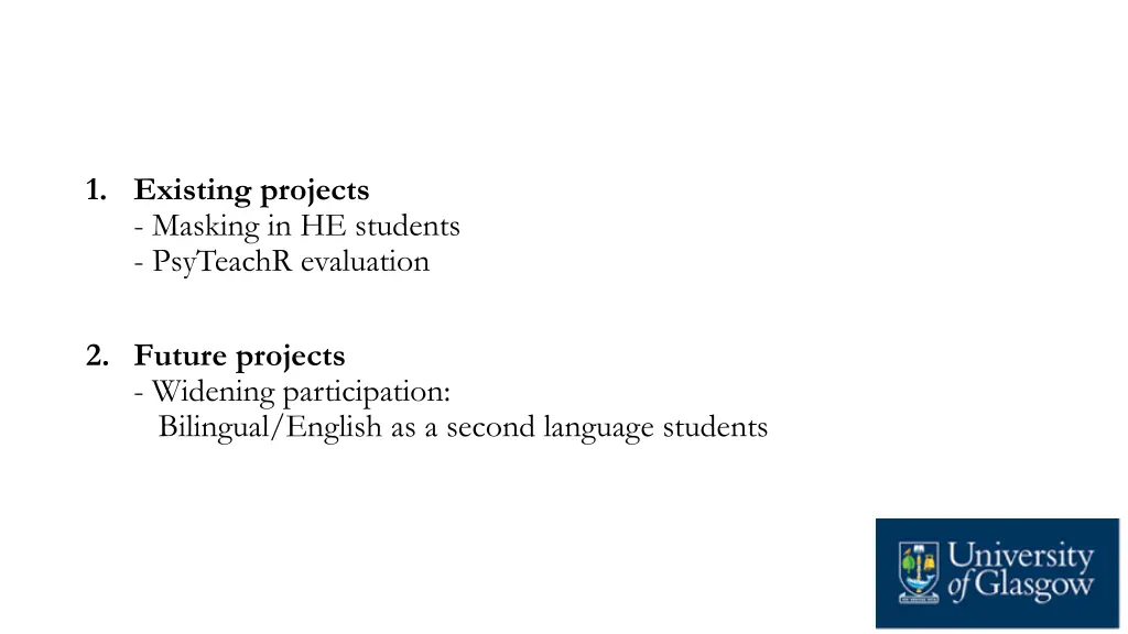 1 existing projects masking in he students