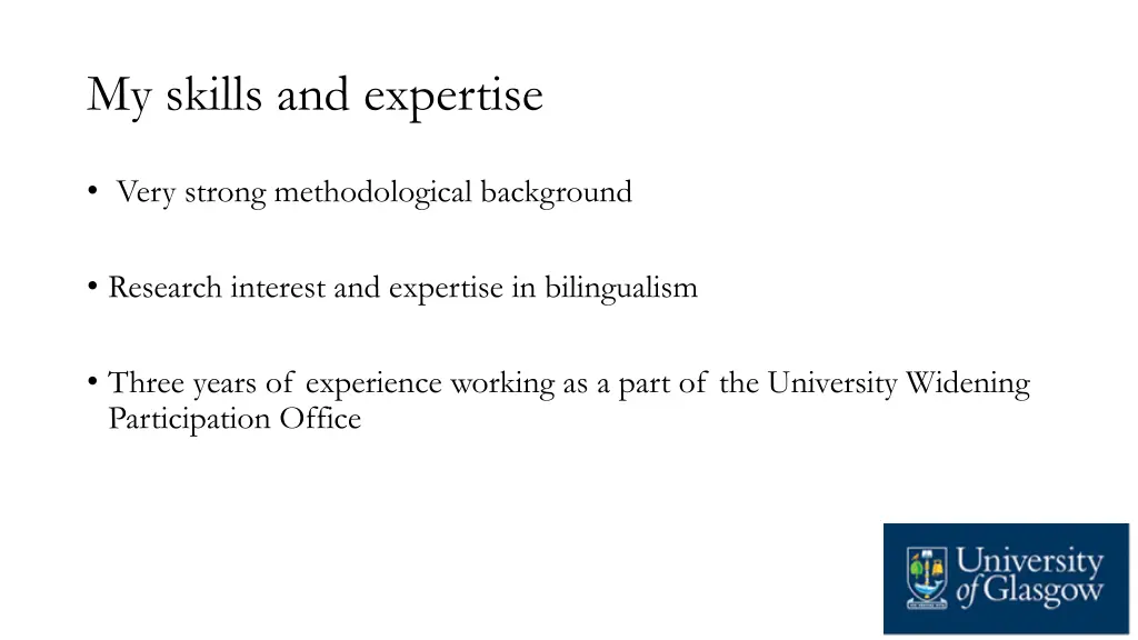 my skills and expertise