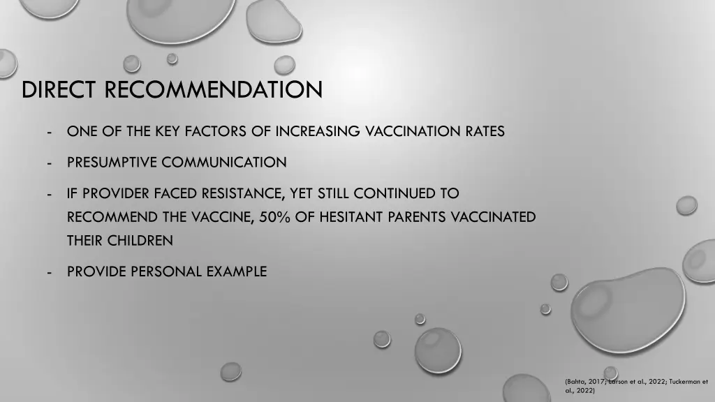 direct recommendation