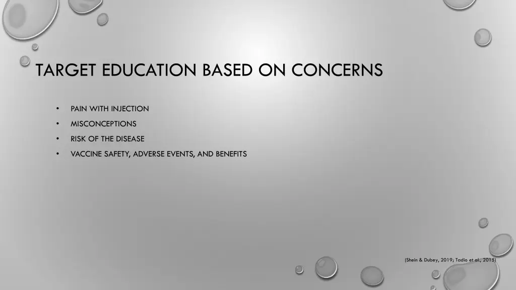 target education based on concerns