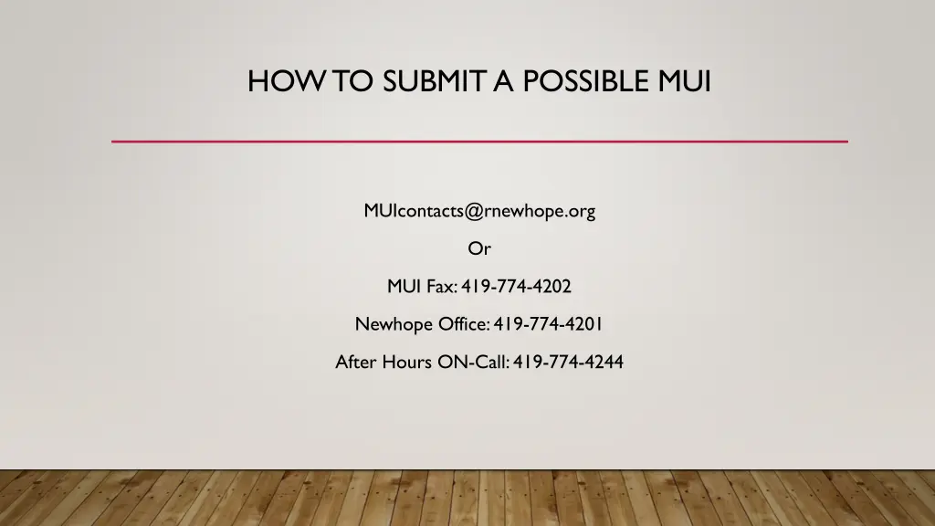 how to submit a possible mui