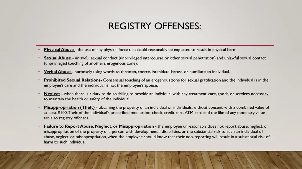 registry offenses