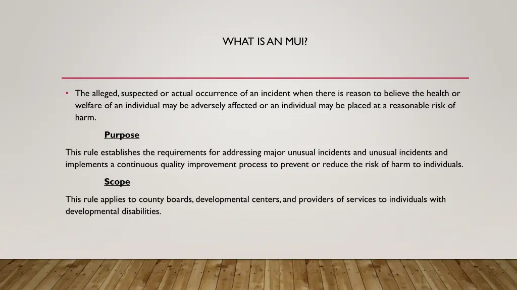 what is an mui