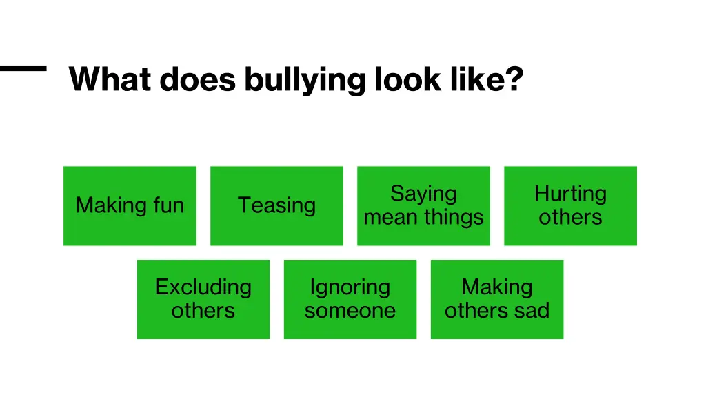 what does bullying look like