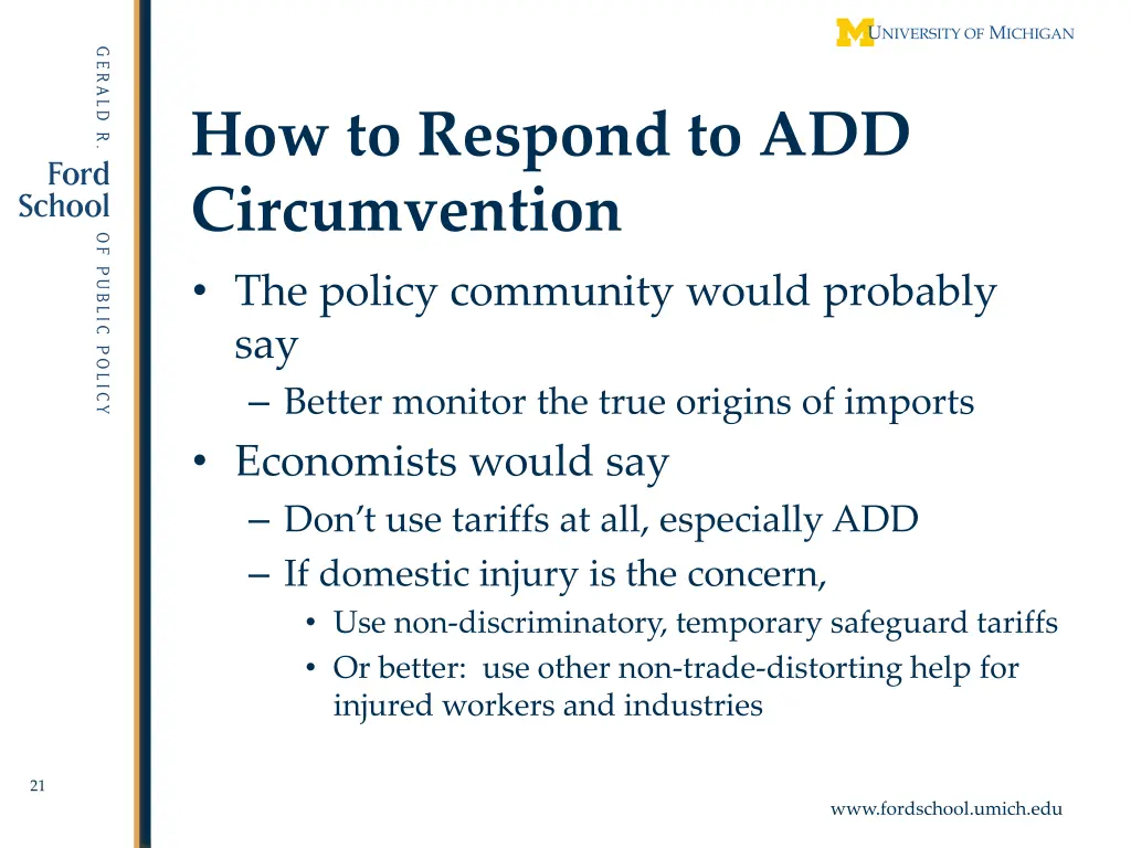 how to respond to add circumvention the policy