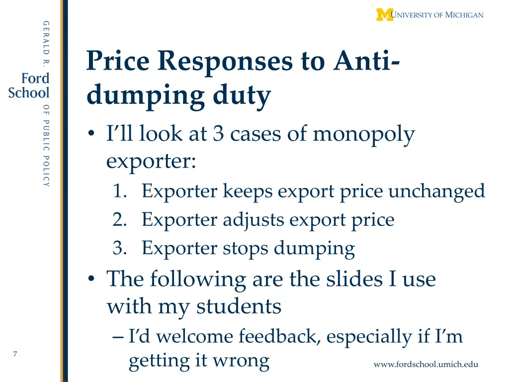price responses to anti dumping duty i ll look