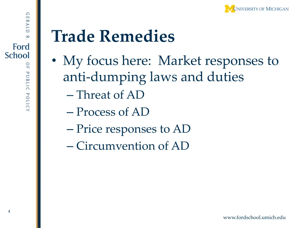 trade remedies my focus here market responses