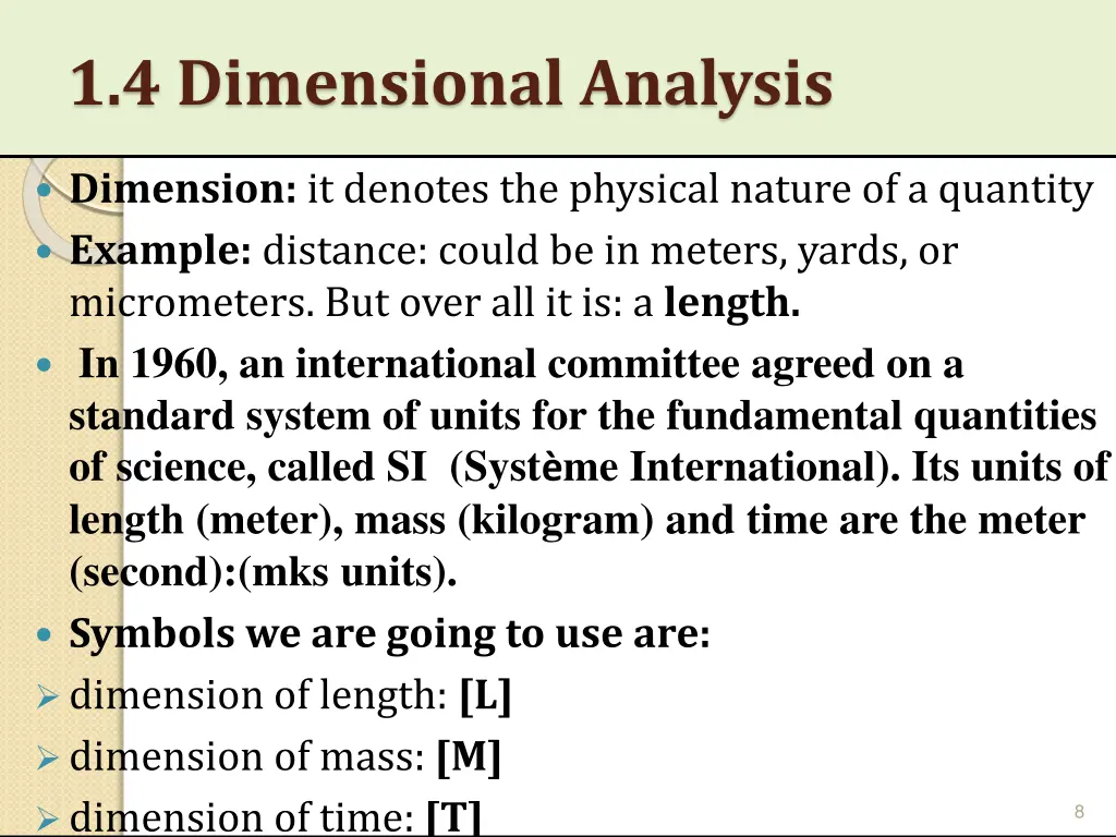 1 4 dimensional analysis