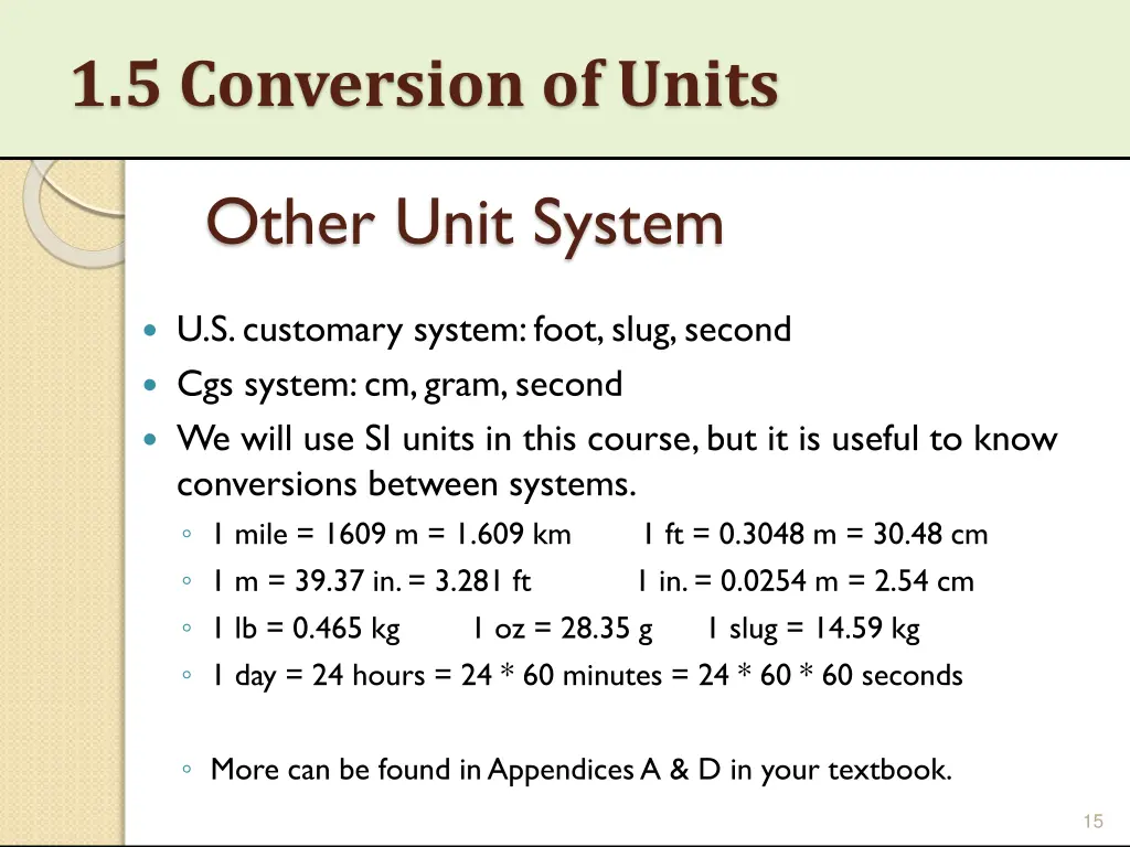 1 5 conversion of units