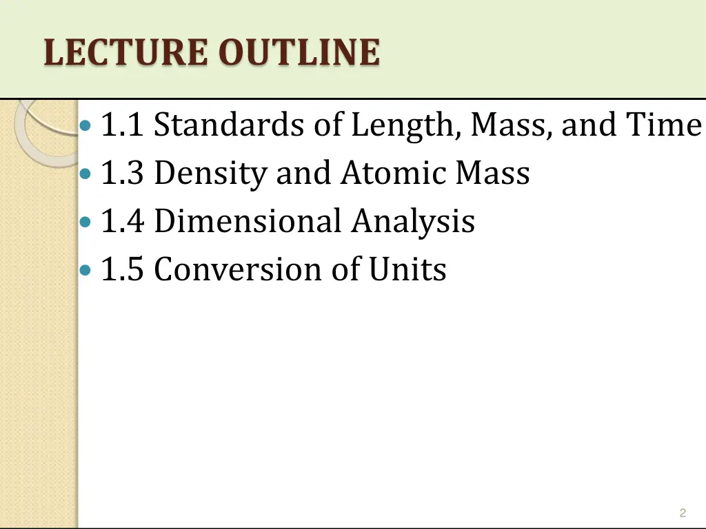 lecture outline