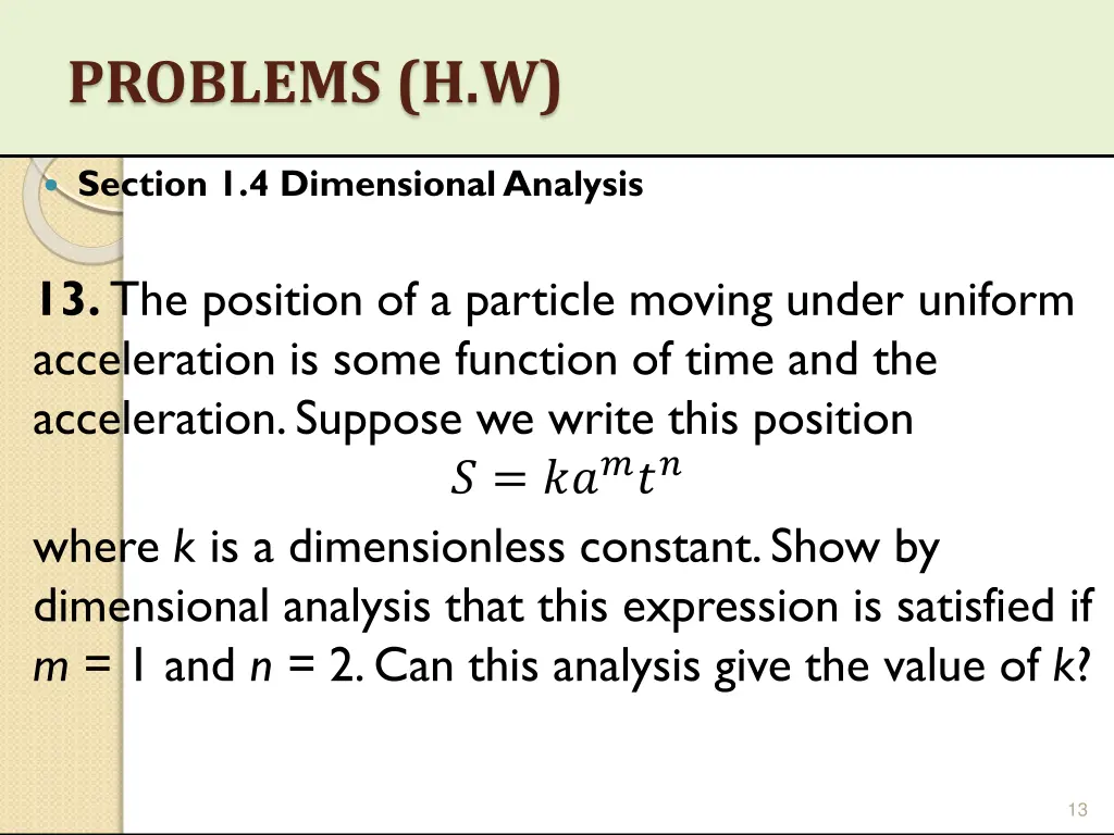 problems h w