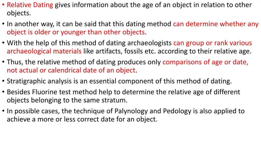relative dating gives information about