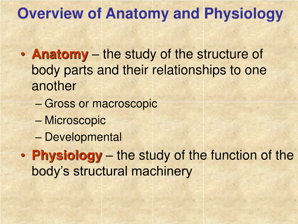 overview of anatomy and physiology