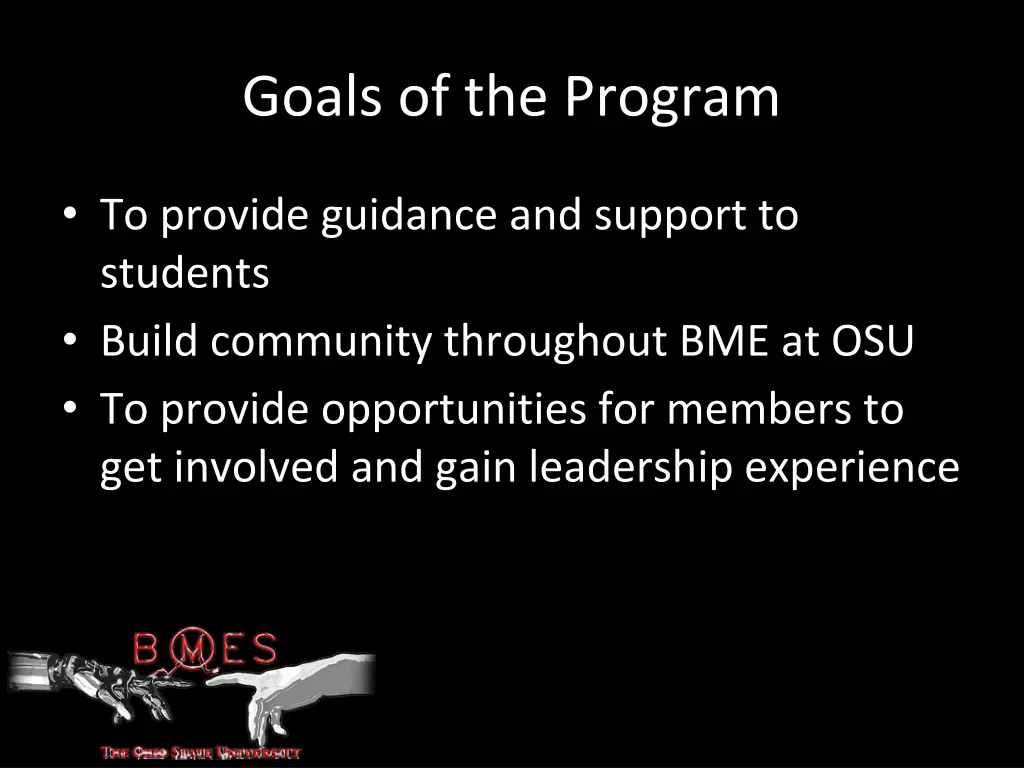 goals of the program