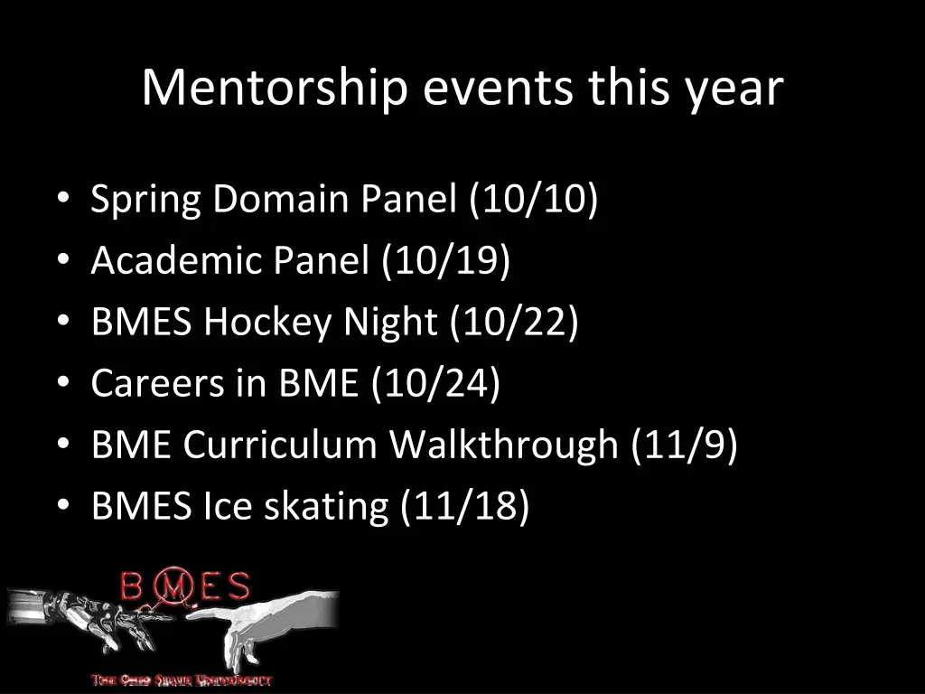 mentorship events this year