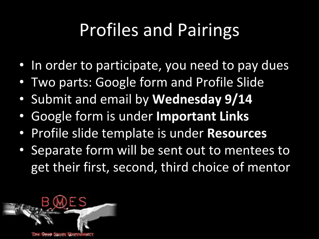 profiles and pairings