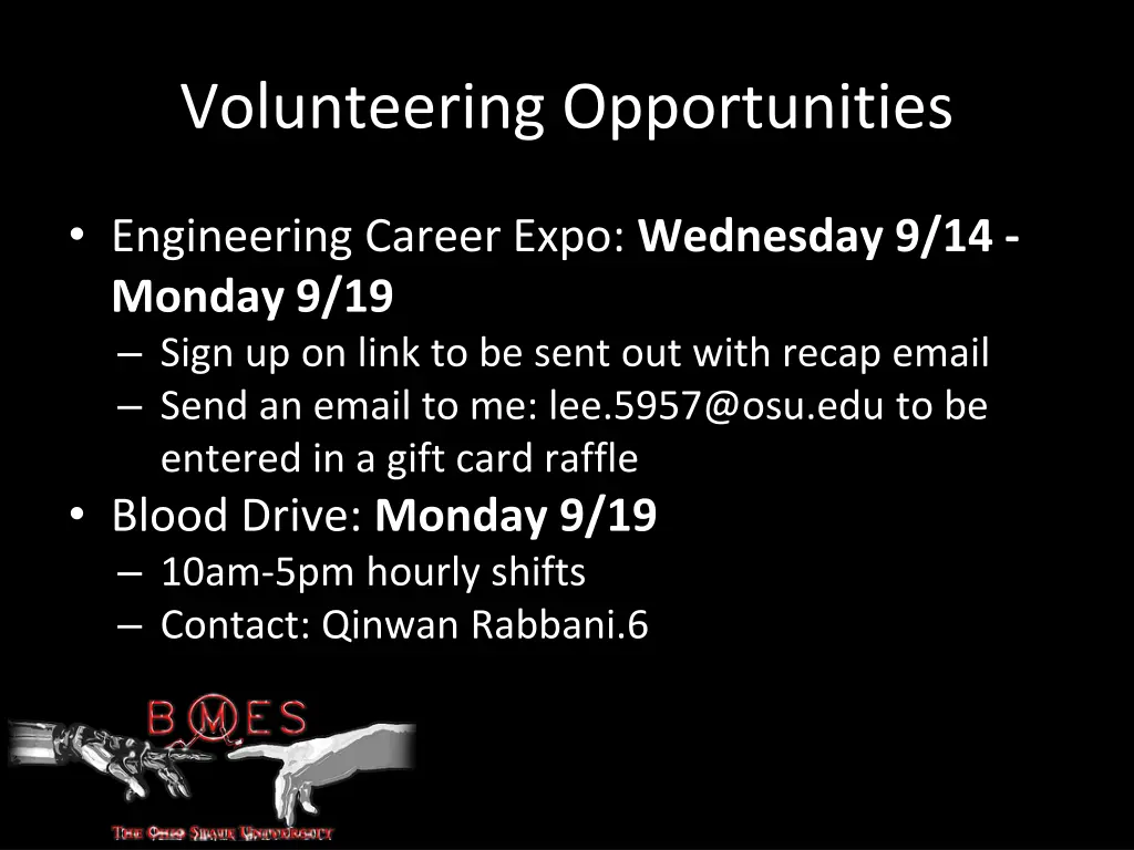 volunteering opportunities